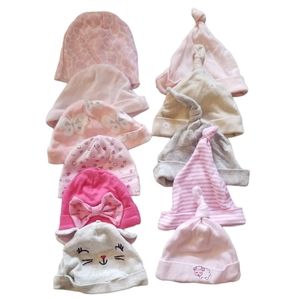 3/$12 Lot of 11 infant hats